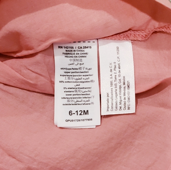 0 PEEK ESSENTIALS Floral Long Sleeve Tulle Dress, Peach, Baby Girls 6-12 months - Picture 4 of 4